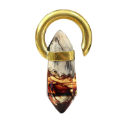 Anello pesi per orecchie placcato oro con cristalli...