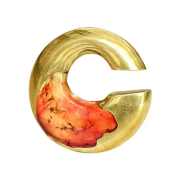 Ear weight gold-plated coloring epoxy red