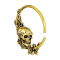 Earweight ring gold-plated skull with roses