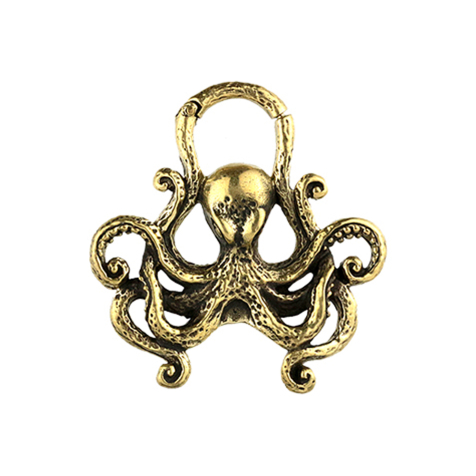Segment ring hinged gold-plated octopus