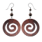 Earring spiral in a circle made of sono wood