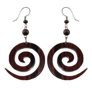 Ohrring Spirale aus Sonoholz