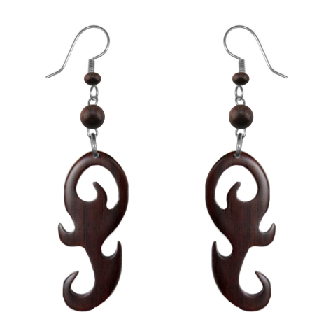 Earring waves made from Narra wood