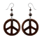 Peace earring made from Narra wood