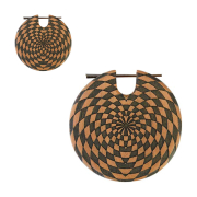 Piastra per orecchini incisa a scacchiera in legno di Saba