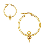 Boucles doreilles créole plaqué or avec...