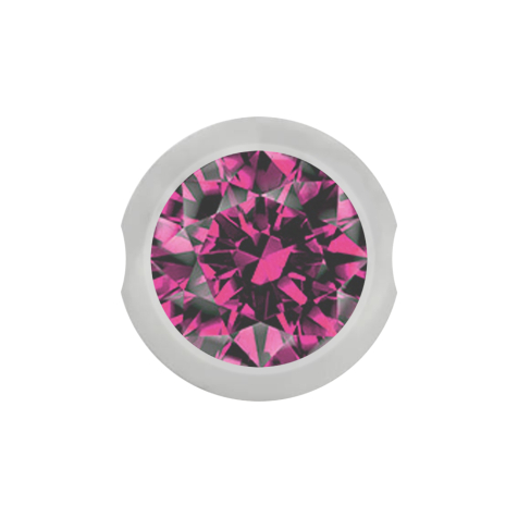 Ball Closure Kugel silber mit Kristall pink