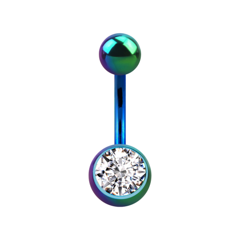 Banana colorata con sfere e cristalli dargento