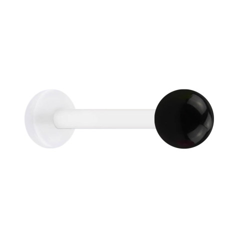 Micro Labret weiss mit Kugel schwarz