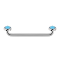 Surface Barbell filet femelle argent 90° avec deux disques cristal aqua