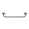 Superficie Barbell filettatura interna argento 90° con due dischi crystal violet