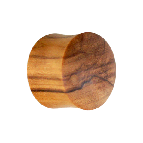 Flared plug made from olive wood