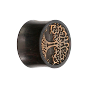 Flared plug tree of life crocodile wood made from...