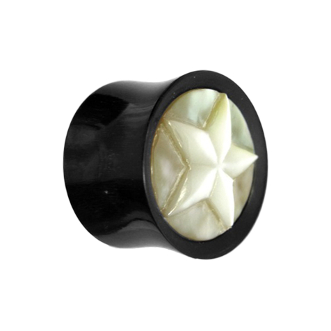 Stella in corno e osso con spina svasata in madreperla