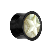Flared Plug Perlmutt Stern aus Horn und Knochen