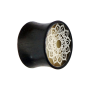 Flared Plug nacre fleur de lotus en bois de fer