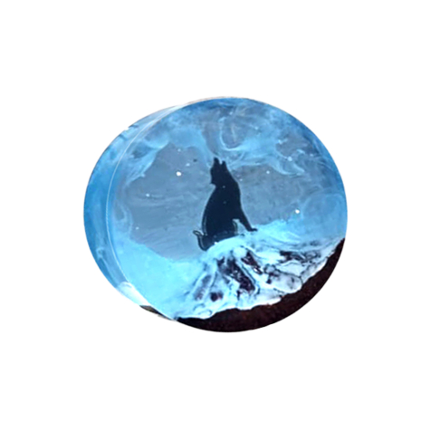 Spina svasata in legno di tamarindo blu epossidico invernale