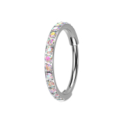 Bague micro segmentée pliable argentée avec...