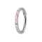 Micro Segmentring klappbar silber seitlich Kristalle multicolor