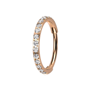 Micro segment ring, foldable, rose gold, crystals on the...