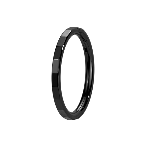 Micro anneau segmenté pliable noir, bords cassés