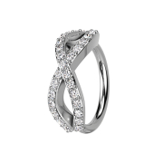 Micro Piercing Ring silber Unendlich mit Kristallen