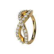 Anello micro piercing infinito placcato oro 14k con...