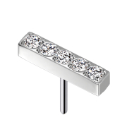 Barre sans filetage argentée Cristaux argentés