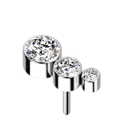 Sans fil argent descendant trois cristaux argent