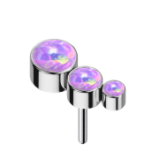 Sans fil argent descendant trois opales violettes