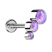 Micro Labret filettatura interna argento discendente tre...