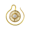 Earweight ring gold-plated medallion with Botswana agate stone