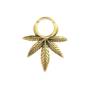 Segmentring klappbar vergoldet Hanfblatt
