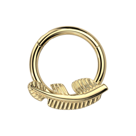 Micro segment ring, foldable, gold-plated spring