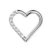 Micro Segmentring klappbar silber Herz einseitig...