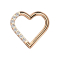 Micro Segmentring klappbar rosegold Herz einseitig Kristalle silber