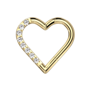 Micro segment ring, foldable, gold-plated, heart on one...