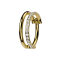 Anello micro segmento incernierato placcato oro due anelli fila di cristalli