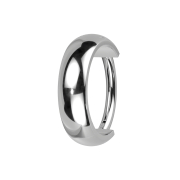 Micro segment ring, foldable, silver, wide, rounded