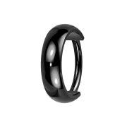 Micro segment ring, foldable, black, wide, rounded