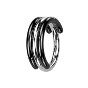 Micro anello segmentato pieghevole argento due cerchi neri