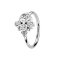 Micro piercing anneau argent quatre cristaux cinq boules