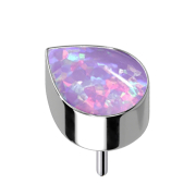 Sans filetage argenté avec opale violette en forme...