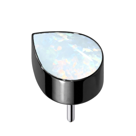 Threadless black with drop opal white