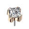 Threadless rose gold square crystal silver setting