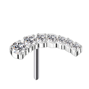 Threadless silber gebogen sieben absteigende Kristalle...