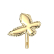 Threadless 14k gold butterfly with ball rim