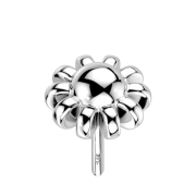 Sfera in oro bianco 14k senza fili con bordo a sfera