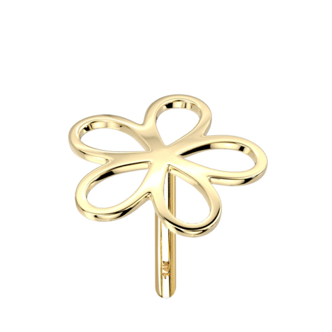 Threadless fleur en or 14k