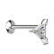 Micro Threadless UFO Labret argent triangle argent cristal triangle argent